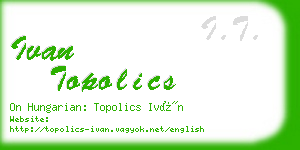 ivan topolics business card